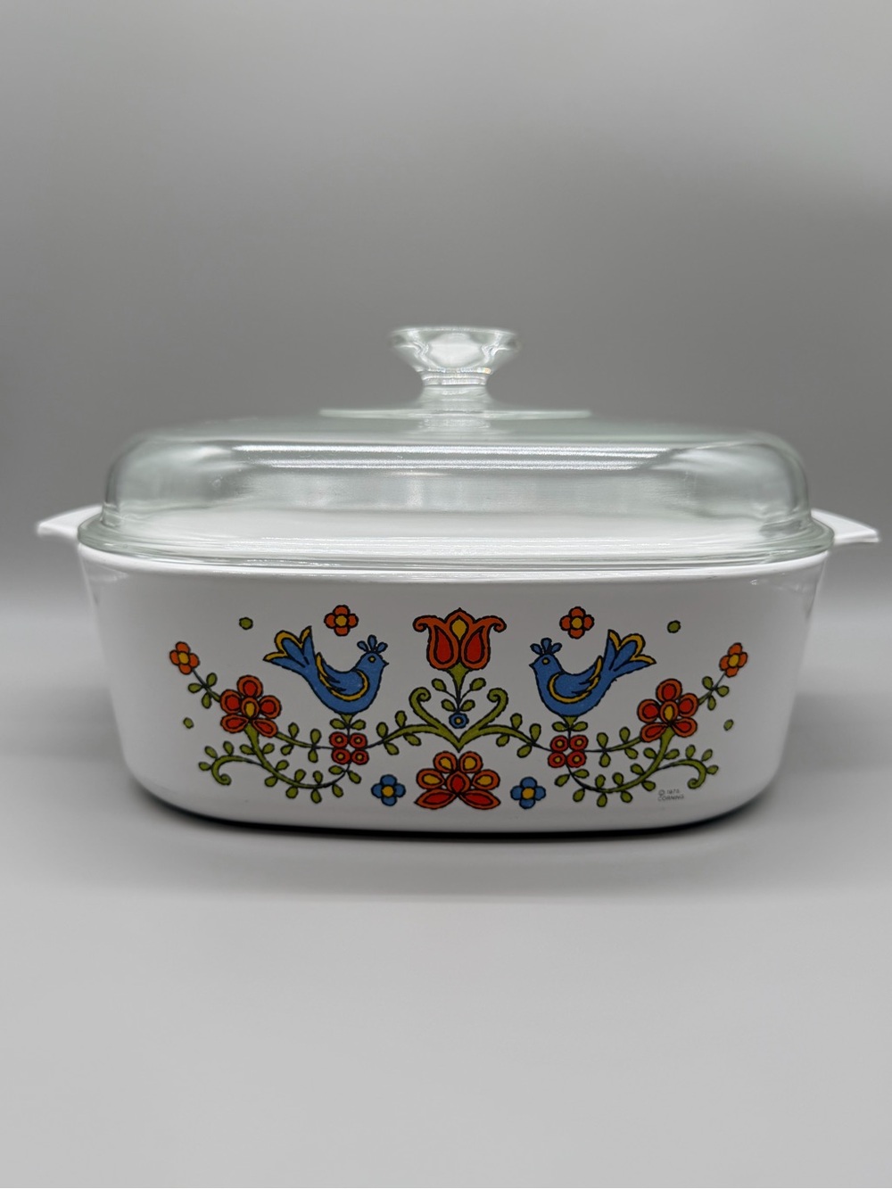 Rare VTG Corning Ware Country Festival 4 Qt Casserole A-84-B High Dome Pyrex Lid